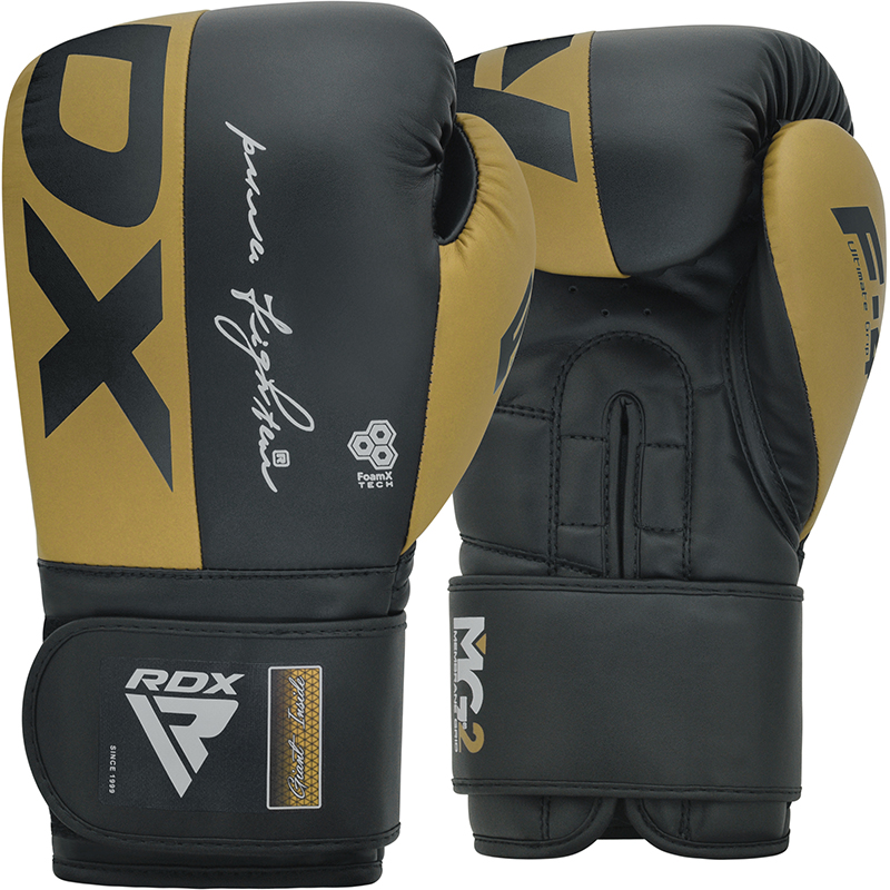 Rdx F4 Boxing Sparring Gloves Hook & Loop-Golden-10oz
