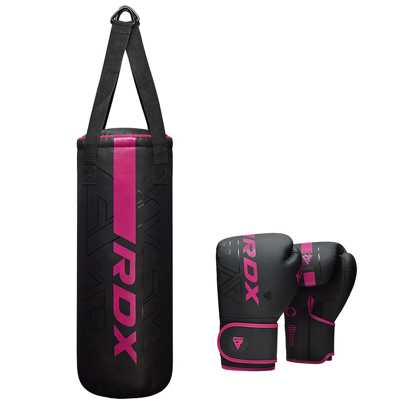 RDX F6 2FT 3-IN-1 KARA Kids Punch Bag & 6OZ Gloves-Pink-Filled-6oz