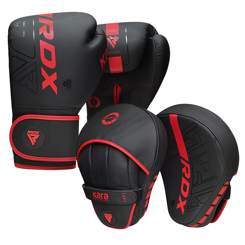 RDX F6 KARA Guantes De Boxeo Y Manoplas De Enfoque 6oz Rojo