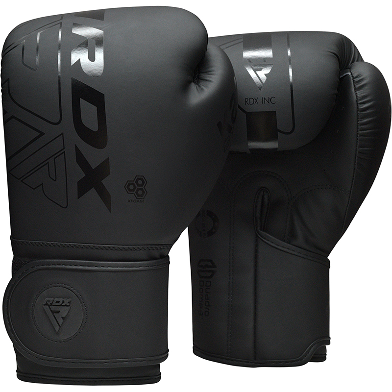 RDX F6 Kara Guantes De Boxeo Entrenamiento Negro 6oz Cuero PU