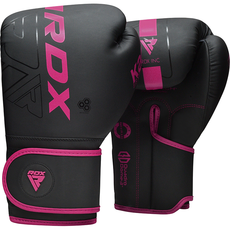 RDX F6 KARA Black Pink 8oz Ladies Boxing Training Gloves Hook & Loop Women Punching Muay Thai Kickboxing Females