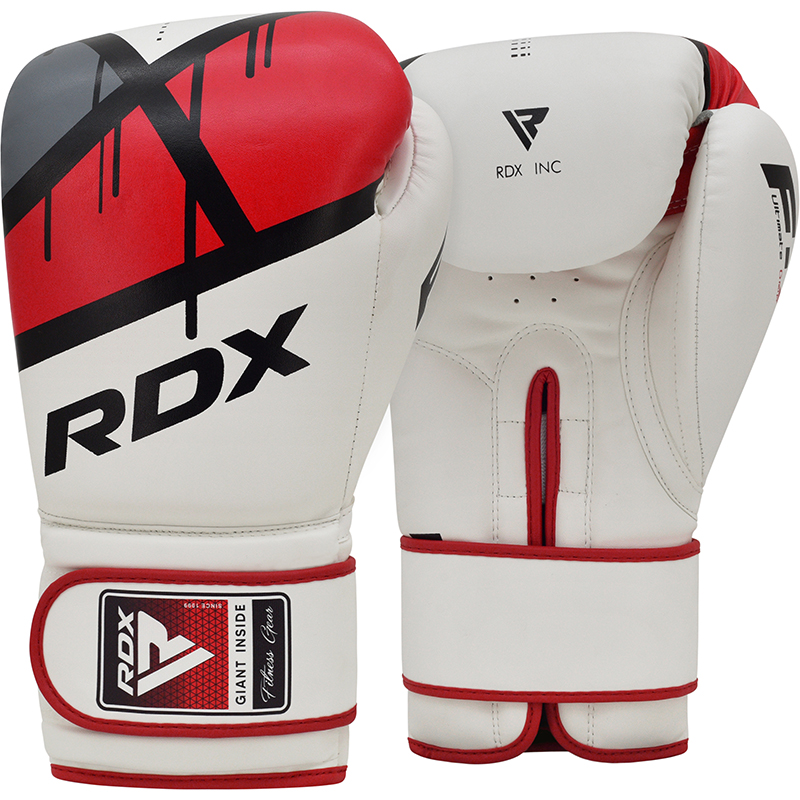 RDX F7 Trainings Boxhandschuhe Haken Und Schleife 8oz Rot/Weiß/Schwarz/Grau