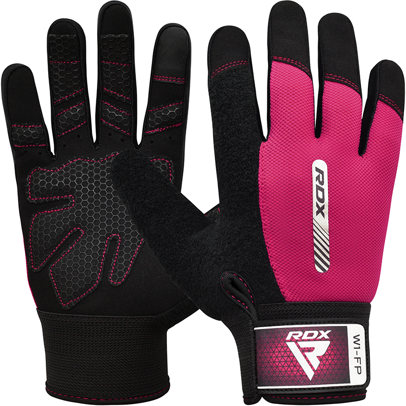 RDX W1 Full Finger Gym Gloves-Pink-L