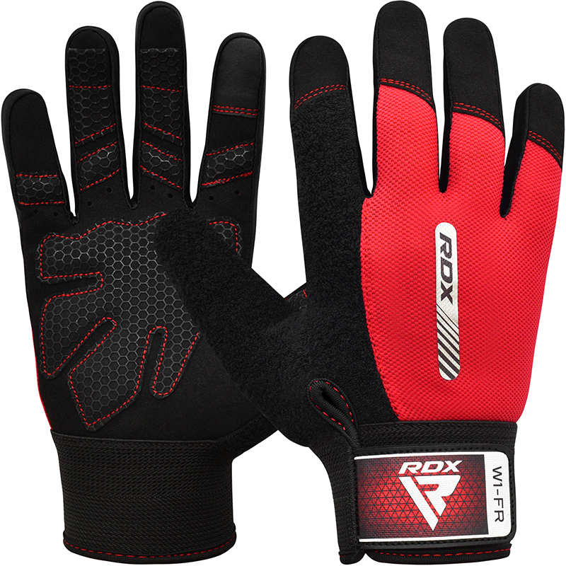 RDX W1 Full Finger Gym Gloves-Red-S