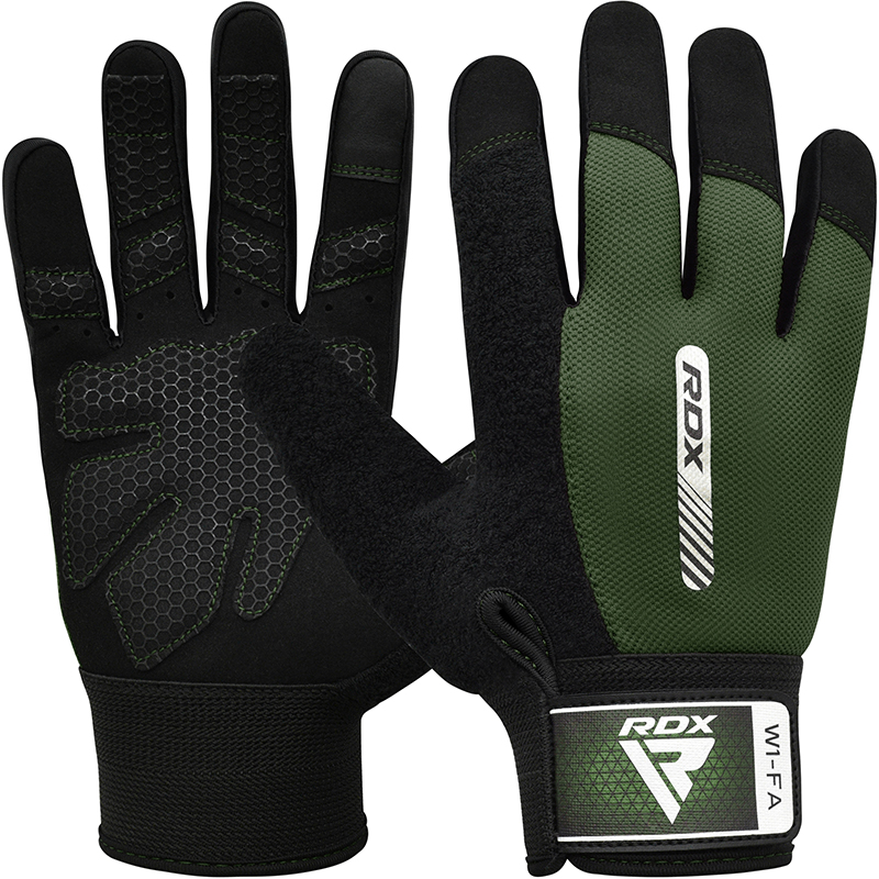 RDX W1 Full Finger Gym Gloves-Green-S