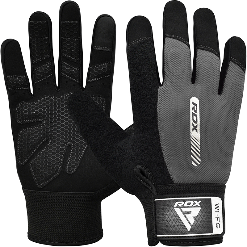 RDX W1 Full Finger Gym Gloves-Grey-L
