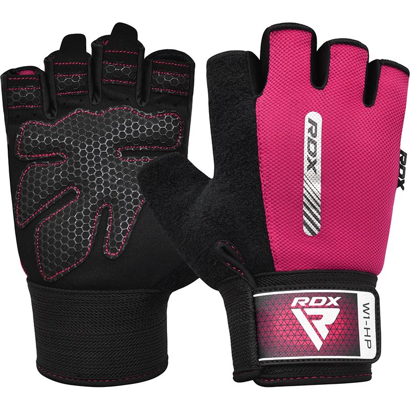 RDX W1 Gym Workout Gloves-Pink-L