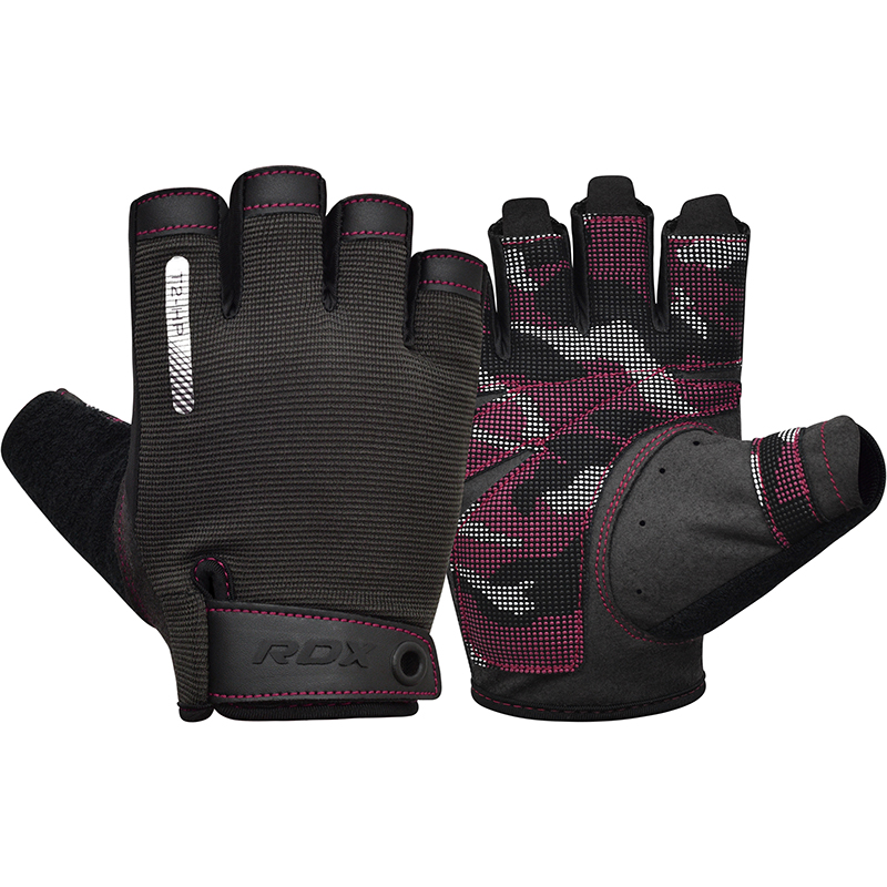 RDX T2 Weightlifting Gloves-Pink-S