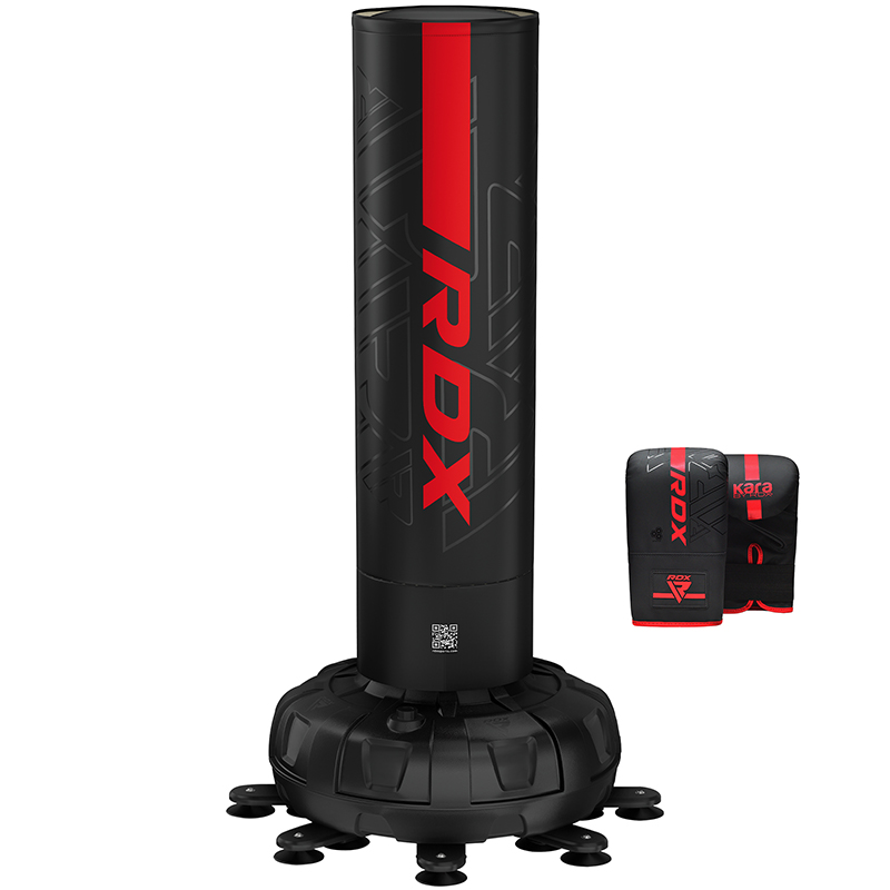 RDX F6 6FT KARA FREE STANDING PUNCH BAG WITH MITTS SET Red