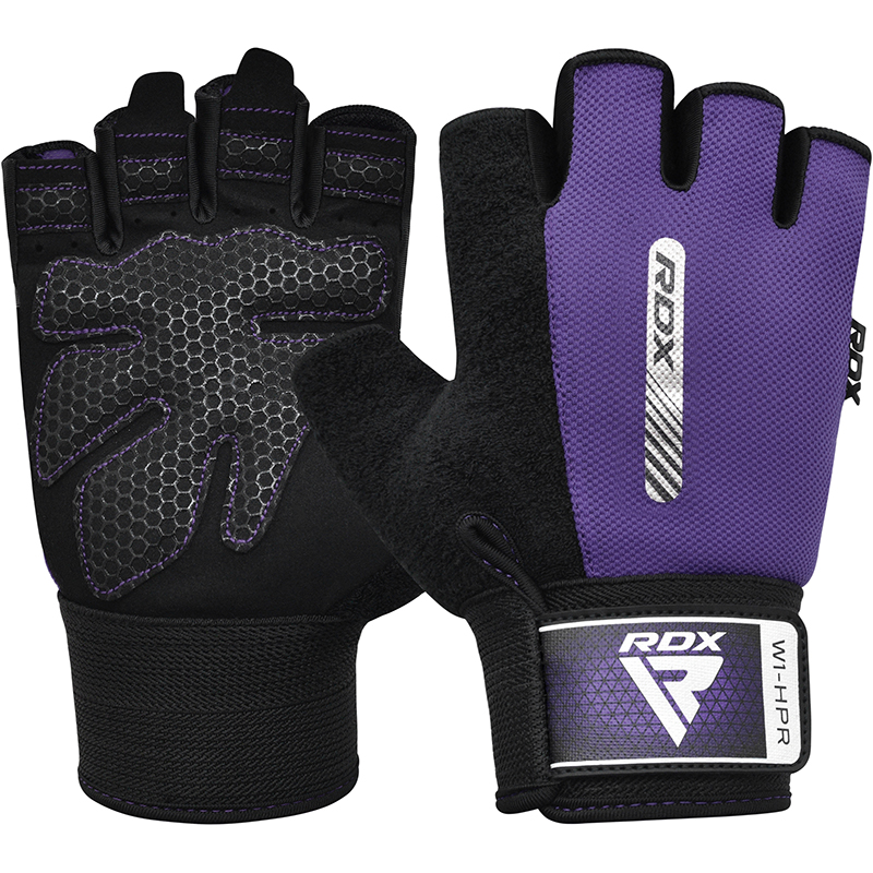 RDX W1 Gym Workout Gloves-Purple-L