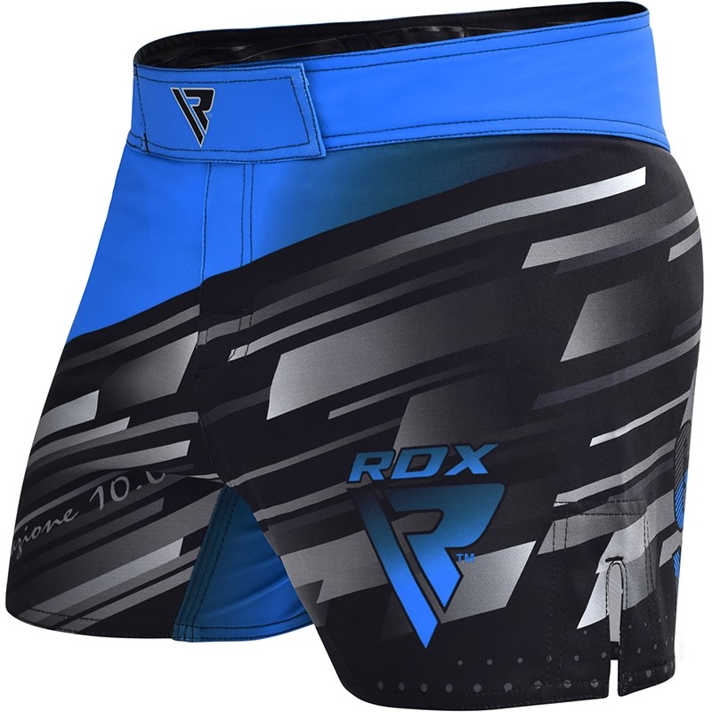 RDX R10 Blaze Large Blue Polyester MMA Shorts