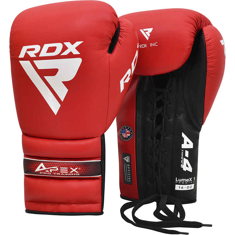 RDX APEX Rojo 14 Oz Entrenamiento De Boxeo / Sparring Guantes Con Cordones Hombres Y Mujeres Punching Muay Thai Kickboxing