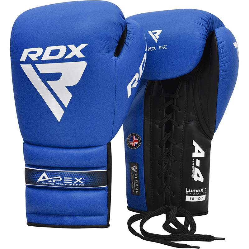 RDX APEX Bleu 16oz Entraînement De Boxe/Sparring Gants à Lacets Hommes Et Femmes Poinçonnage Muay Thai Kickboxing