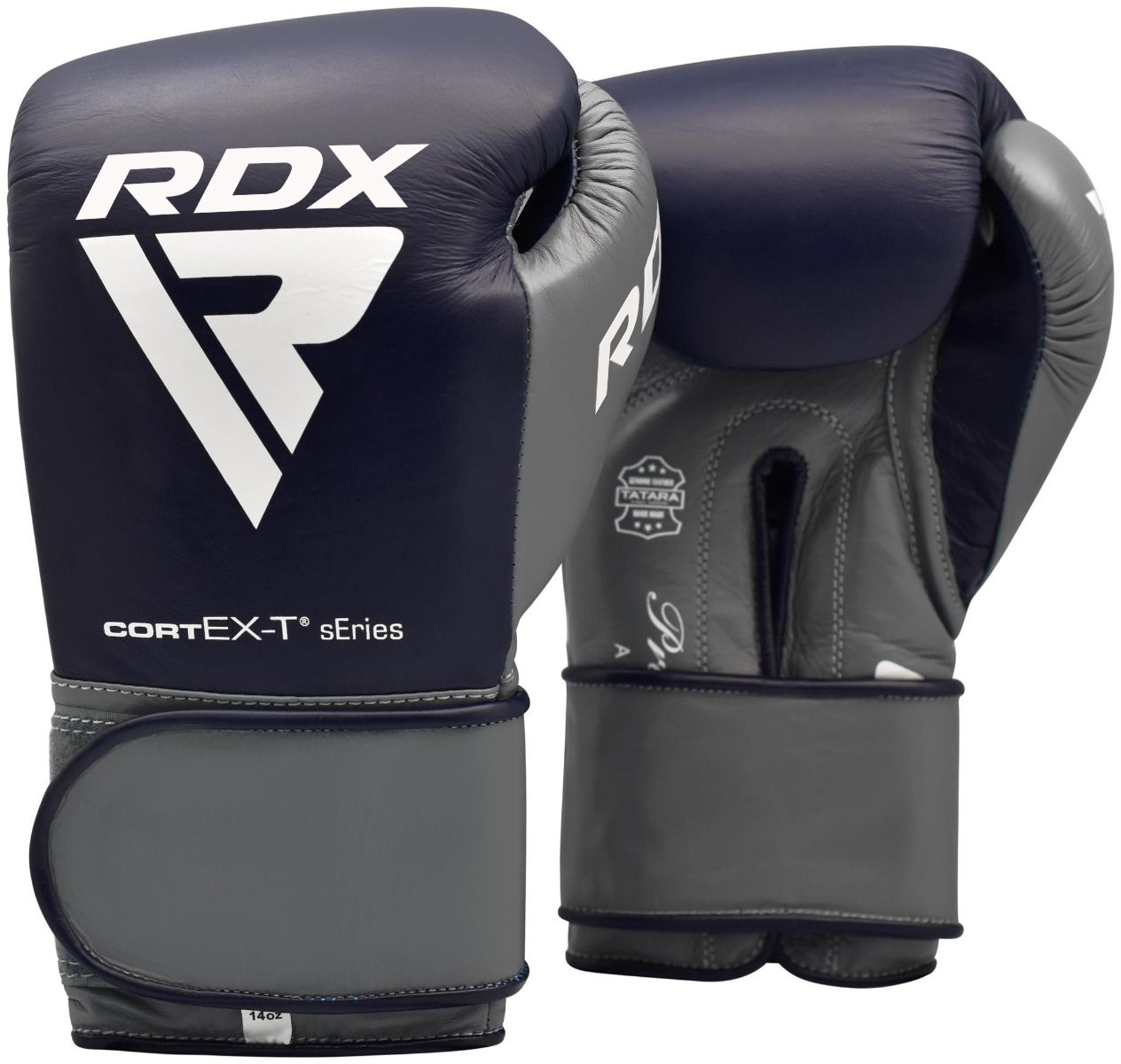 RDX C4 14oz Blue Leather Fight Boxing Gloves