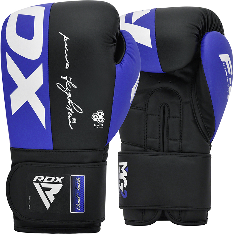 Rdx F4 Boxing Sparring Gloves Hook & Loop Blue-14oz