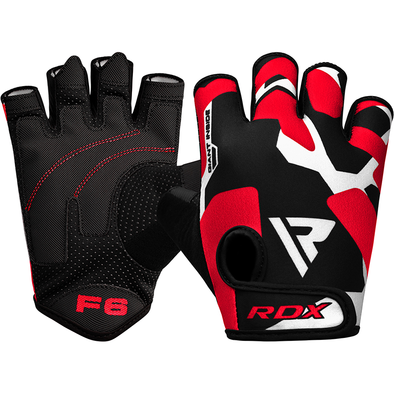 RDX F6 Medium Red Lycra Fitness Gym Gloves