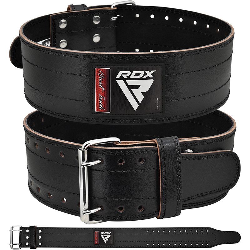 RDX RD1 4 Powerlifting Leather Gym Belt -Black-XS
