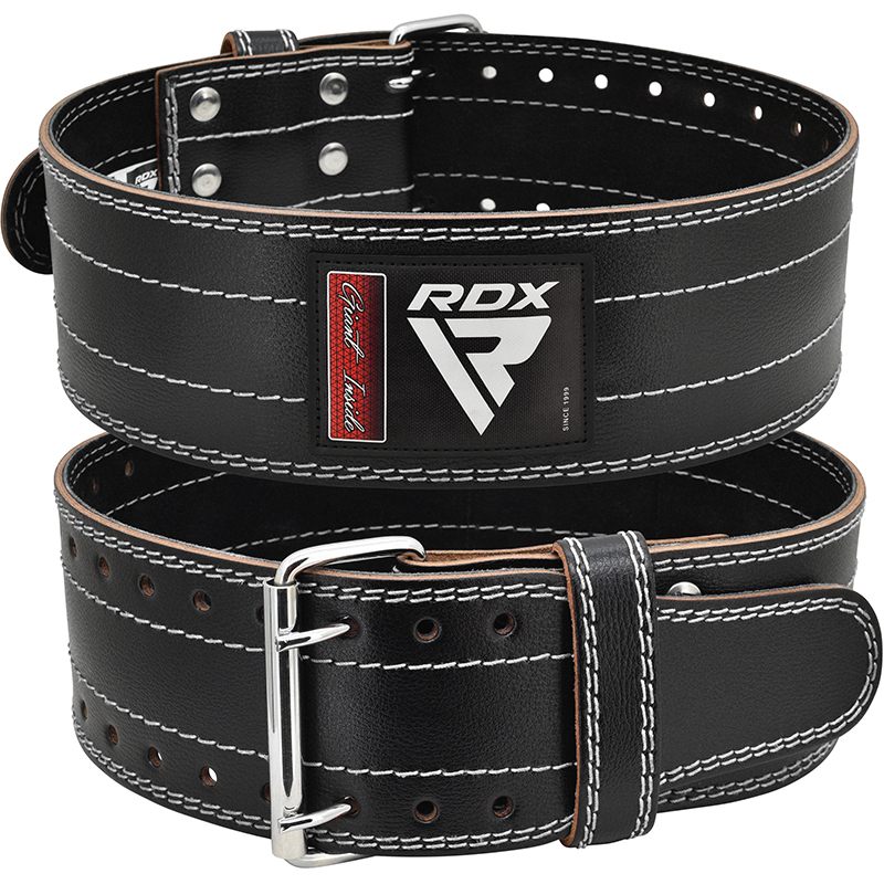 RDX RD1 4” Powerlifting Leder-Fitnessgürtel M Weiß