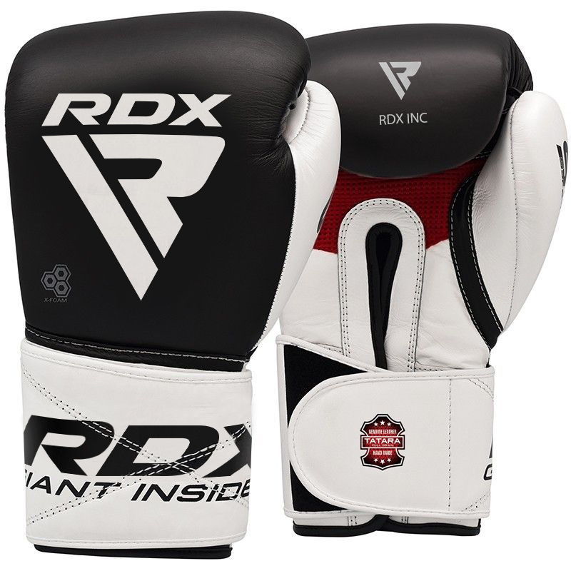 RDX S5 Sparring Boxhandschuhe Leder Haken Und Schleife 16 Unzen Schwarz/Weiß