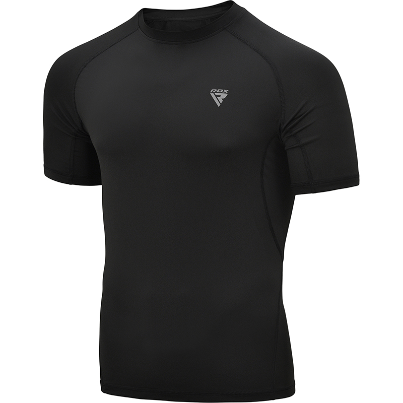 RDX T15 T-Shirt Noir Demi-Manches Anti-Irritation-L