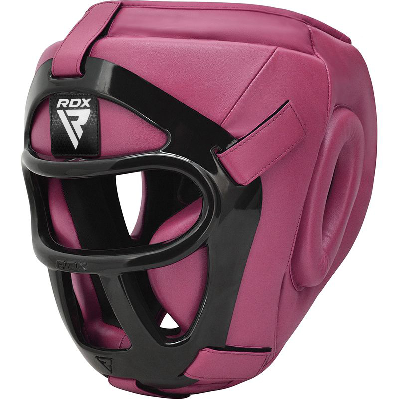 RDX T1F Kopfschutz Mit Abnehmbarem Gesichtsschutzgitter S Rosa PU Leder