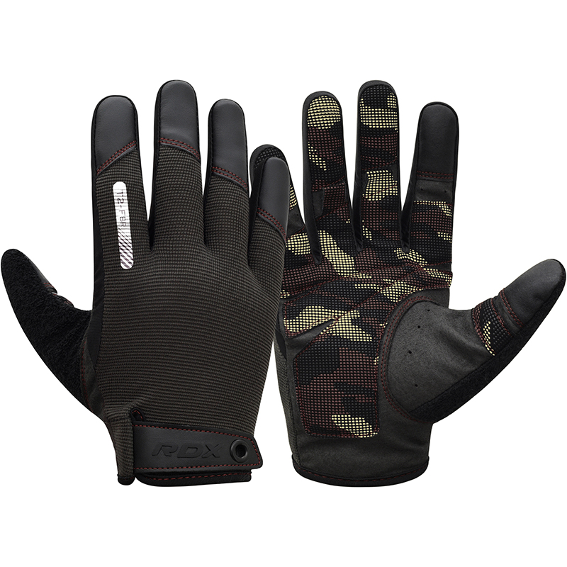 RDX T2 Touch Screen Friendly Full Finger Gym Gloves-Brown-L