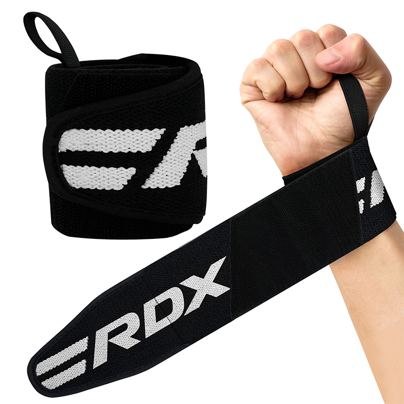 RDX W2 Munhequeira Para Musculação Preto Algodão