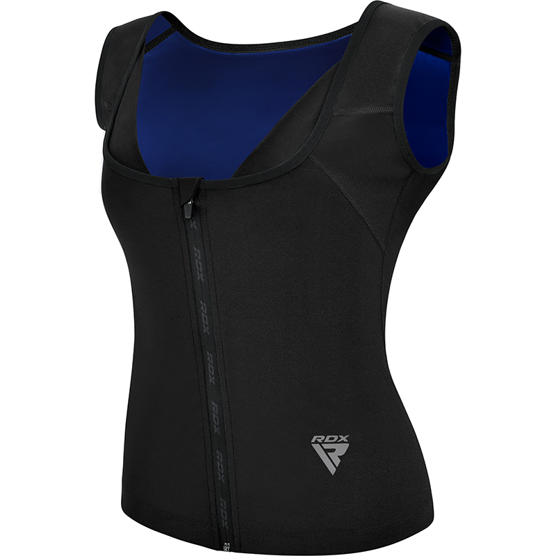 RDX W2 Women Sweat Vest With Zipper BLACK XL