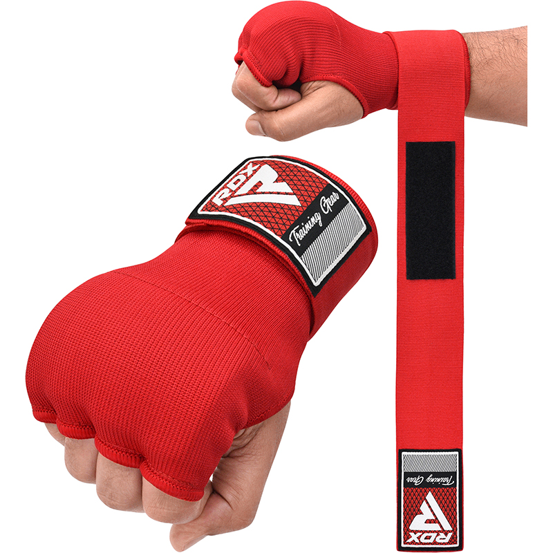 RDX IS Gel Padded Inner Gloves Hook & Loop Wrist Strap For Knuckle Protection Red-L