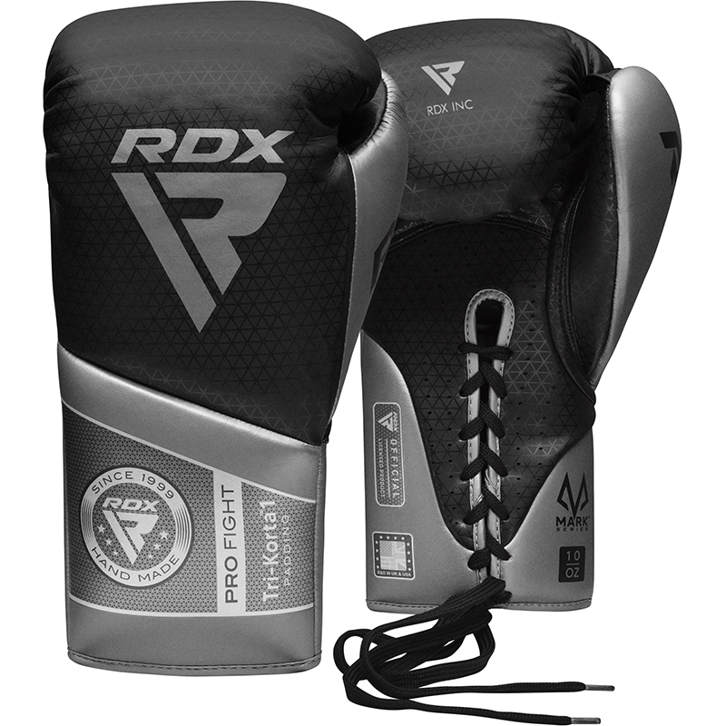RDX K1 Mark Pro Guantes Boxeo Combate 10oz Plata Super Skin