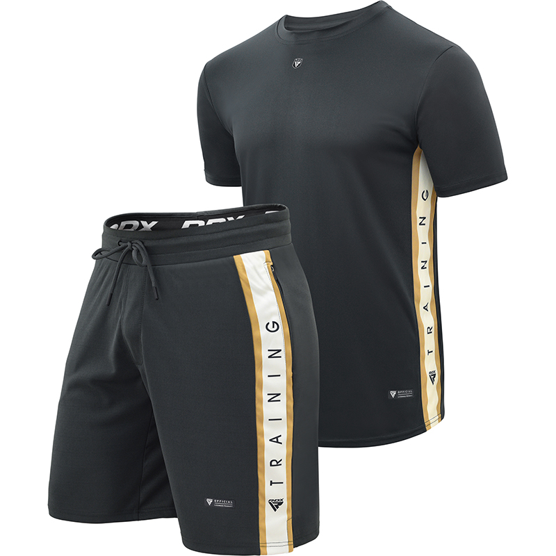 RDX T17 Aura Small Black Polyester Shorts & T-Shirt Bundle