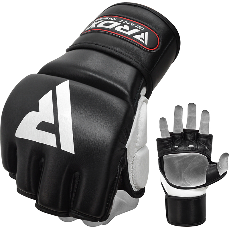 RDX T1 Extra Large Black Leather MMA Gloves