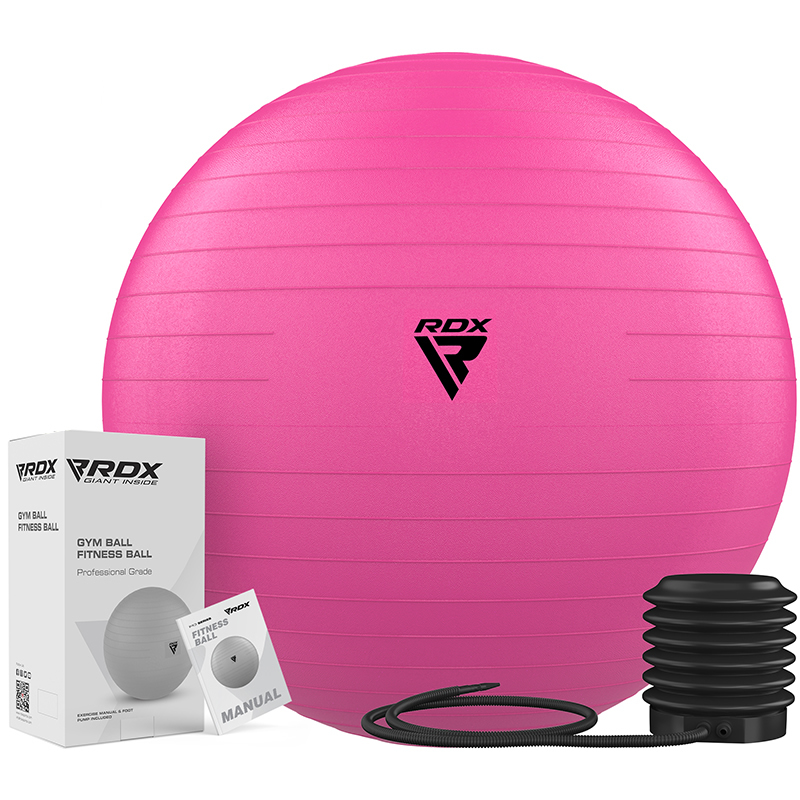 RDX B1 Ballon De Gymnastique Gonflable Antidérapant Avec Pompe à Pied Portable 75cm Rose PVC
