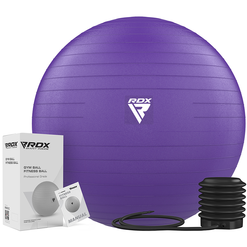 RDX B1 Inflável Anti-slip Yoga Ball Com Bomba De Ar De Pé Portátil 45cm Roxa PVC