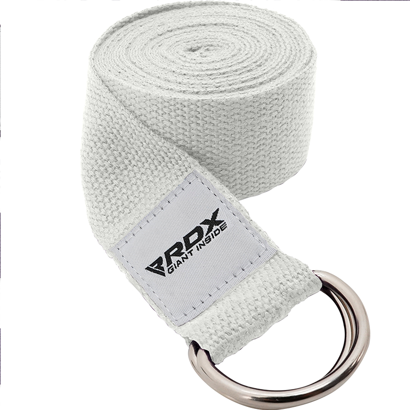 RDX D1 Non-Slip Cotton Yoga Strap With Rust Proof Steel D-Ring Buckle Grey