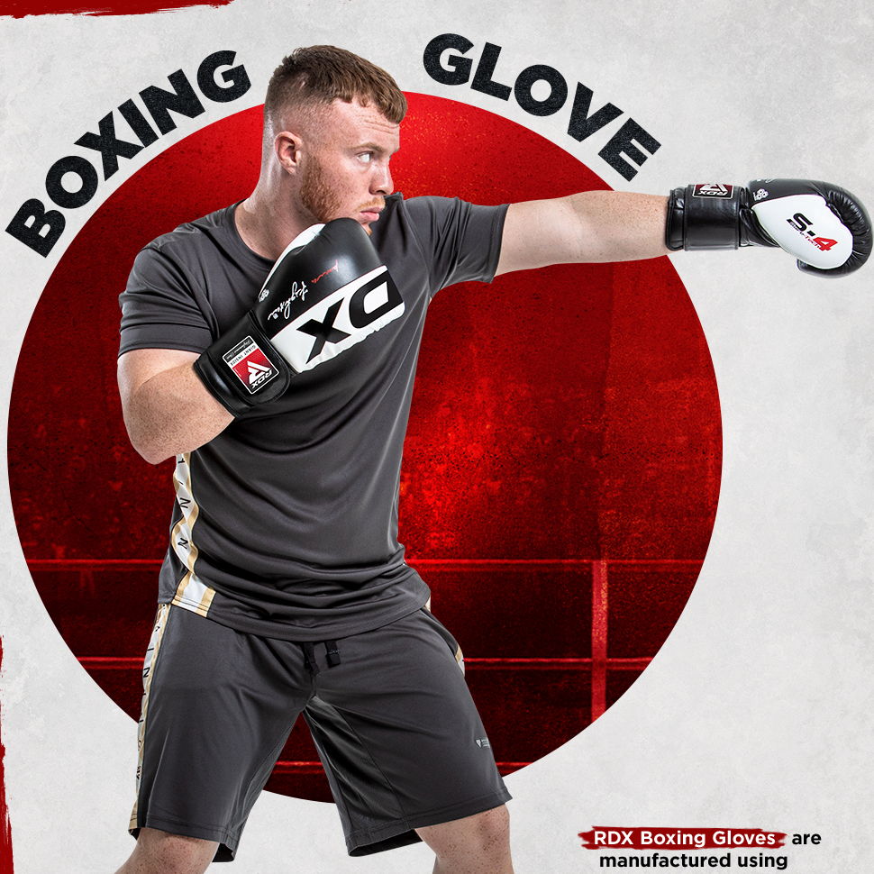 RDX S4 Boxing Sparring Gloves Hook & Loop Black / White