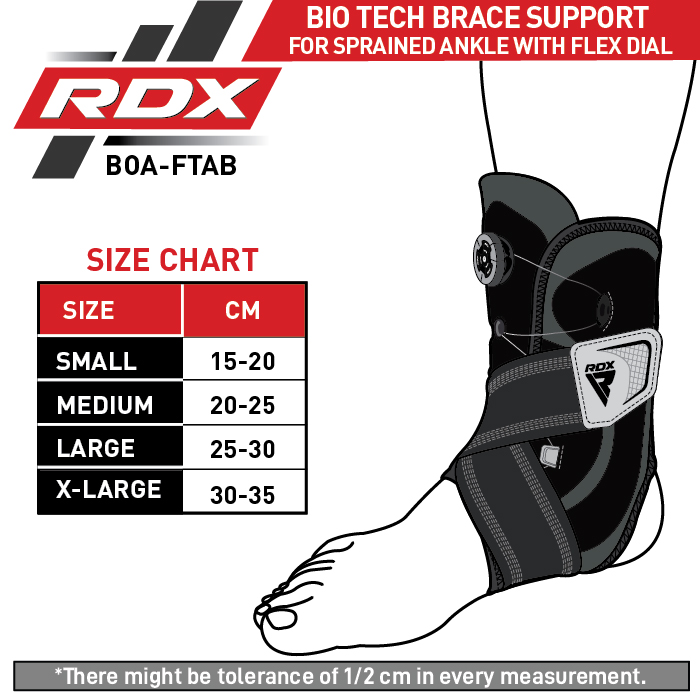 RDX FT Bio Tech Brace Support for Sprained Ankle with FlexDIAL RDX