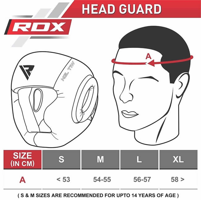 Boxing Headgear Size Chart